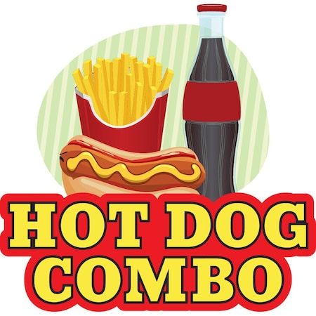 Signmission HOT DOG COMBO Concession Decal sign cart trailer stand sticker equipment, D-DC-24-Hot Dog Combo D-DC-24-Hot Dog Combo